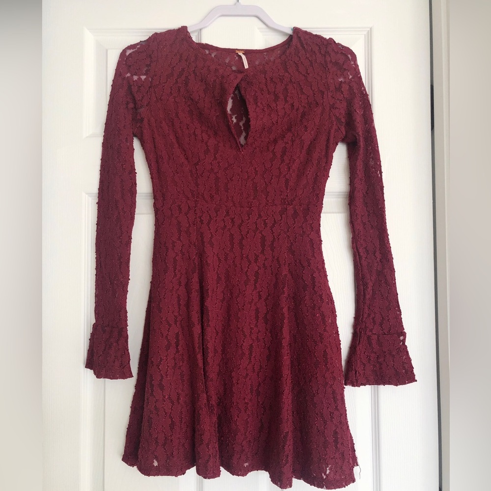 Free People Lace Long Sleeve Dress